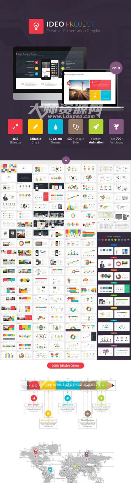 PPT模板：Ideo Powerpoint Presentation